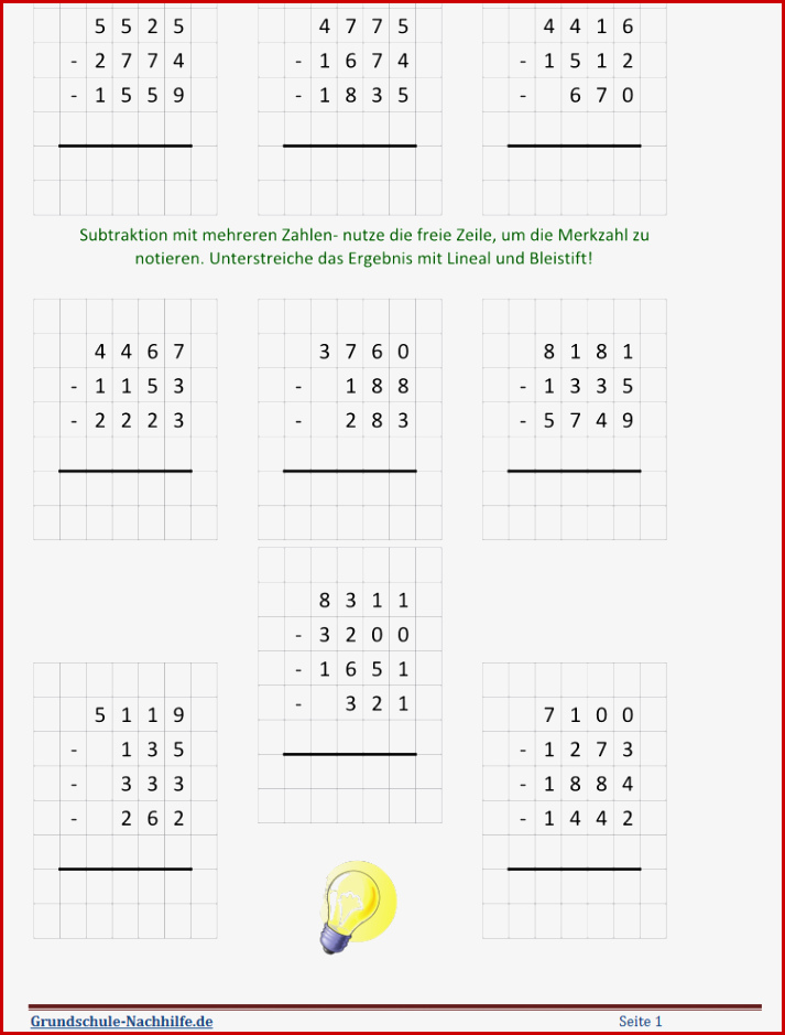 Schriftliche Mathe Übungen Klasse 3 Mathematik