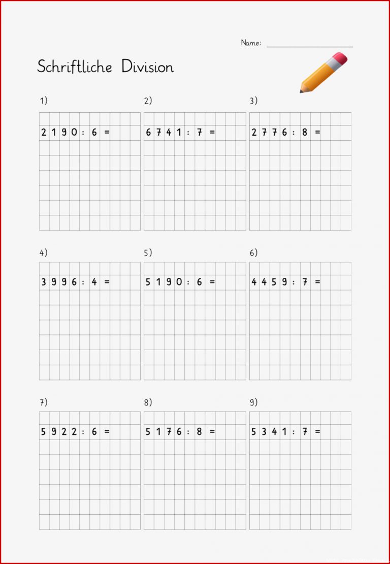 Schriftliche Multiplikation Arbeitsblätter 4 Klasse