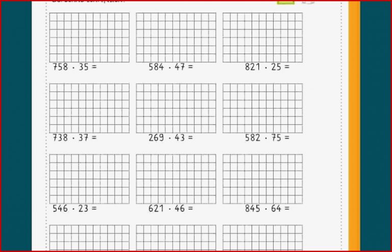 Schriftliche Multiplikation Arbeitsblätter 4 Klasse