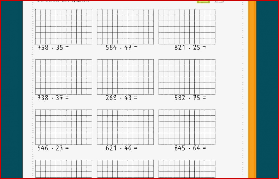 Schriftliche Multiplikation Arbeitsblätter 4 Klasse