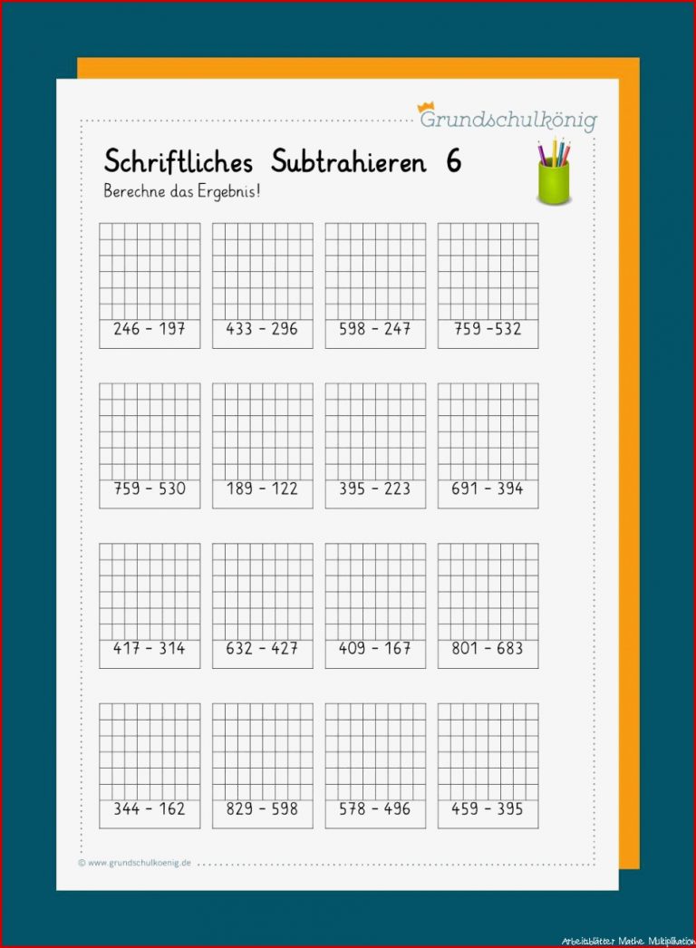 Schriftliche Multiplikation Arbeitsblätter 5 Klasse Pdf