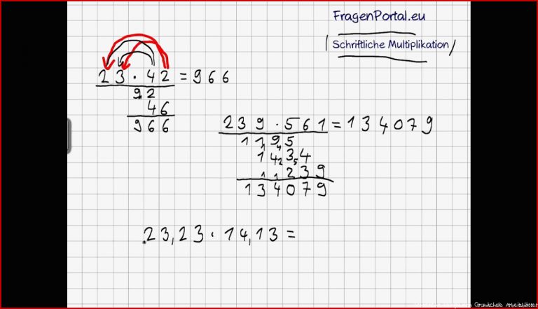 Schriftliche Multiplikation erklärt