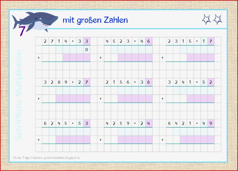 Schriftliche multiplikation Schriftlich multiplizieren