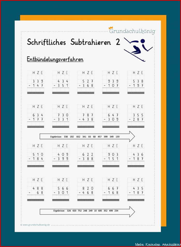 Schriftliche Subtraktion