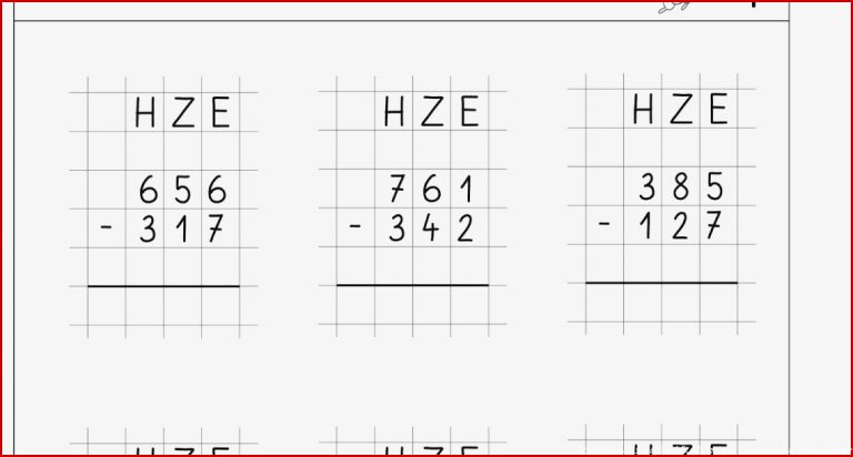 Schriftliche Subtraktion 3