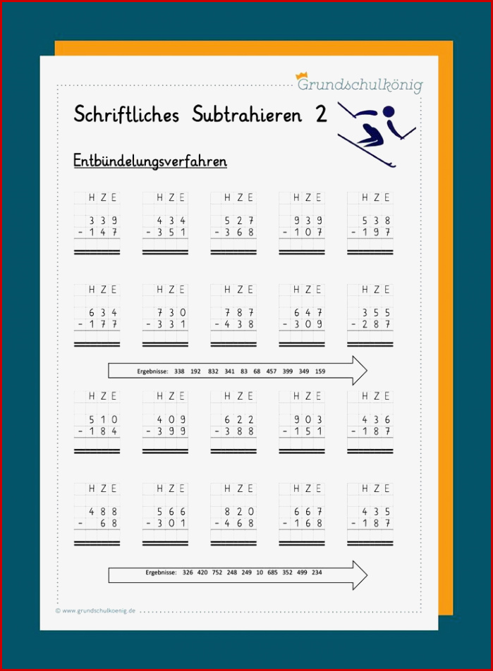 Schriftliche Subtraktion