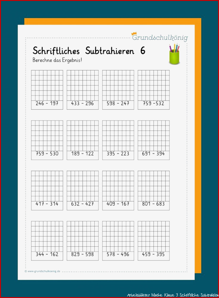 Schriftliche Subtraktion