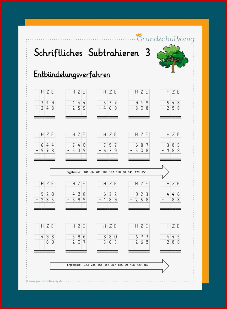 Schriftliche Subtraktion Arbeitsblätter 5 Klasse Worksheets