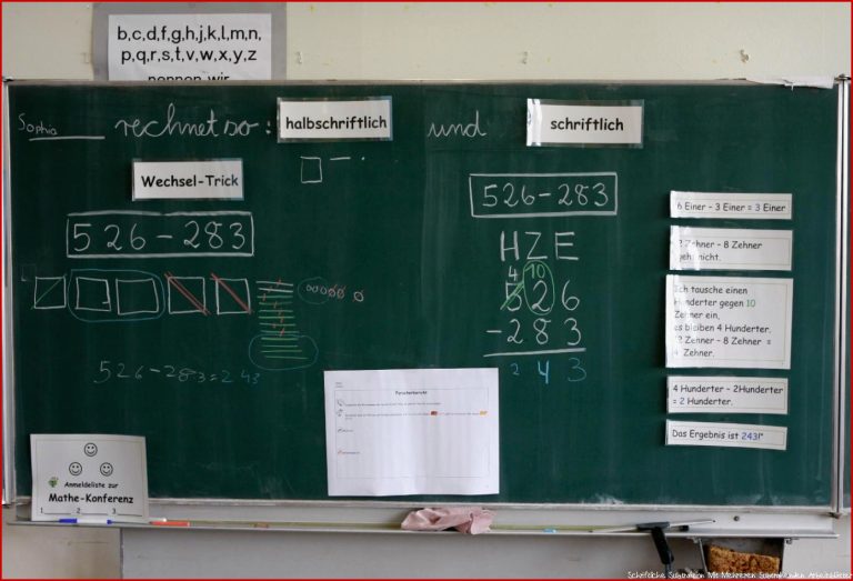 Schriftliche Subtraktion Ergänzungsverfahren