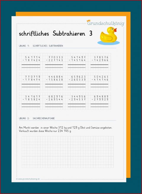 Schriftliche Subtraktion In 2020