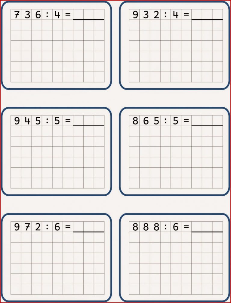 Schriftliches Divi Ren Klasse 4 Arbeitsblätter Worksheets