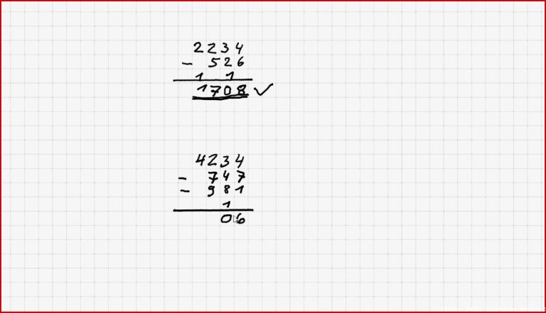 Schriftliches Subtrahieren