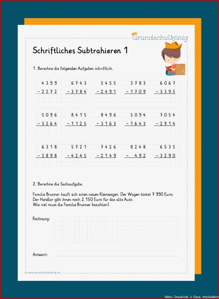 Schriftliches Subtrahieren