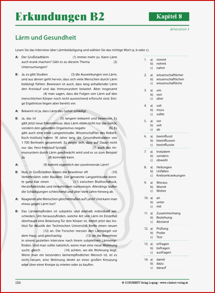 Schubert Verlag Arbeitsblätter A2 Mark Clifford Schule
