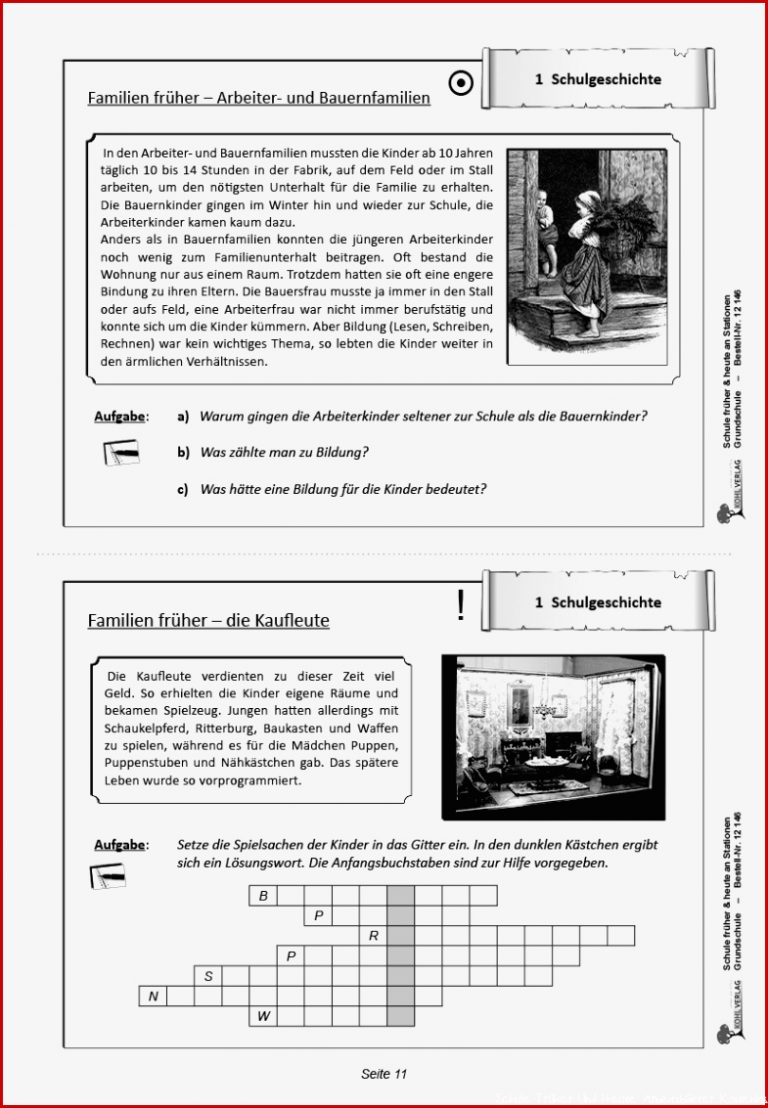 Schule Früher Und Heute Arbeitsblätter Kinderbilder