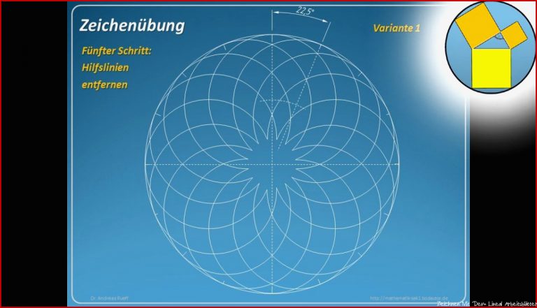 Sechseck Zeichnen Mit Geodreieck Achsenspiegelung Von