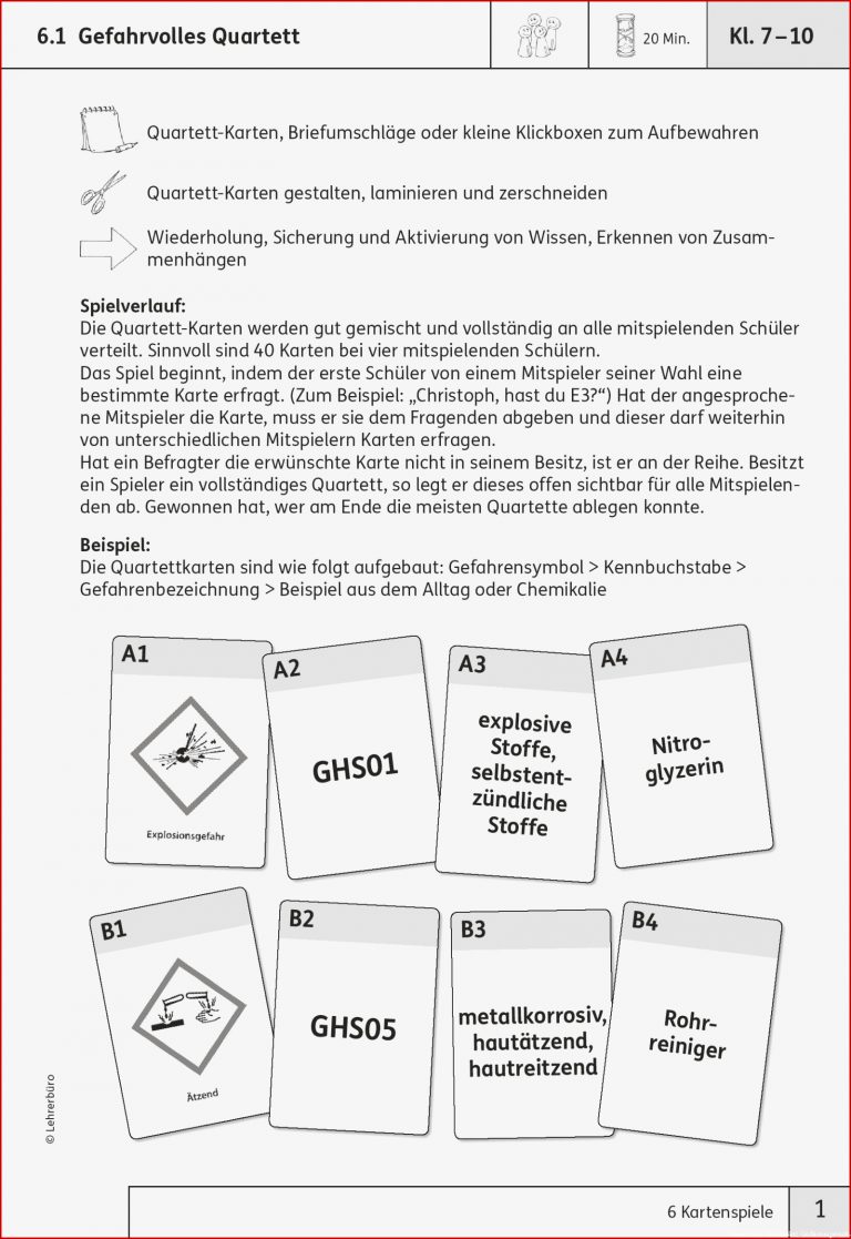 Sekundarstufe I Unterrichtsmaterial Chemie Rätsel und Spiele