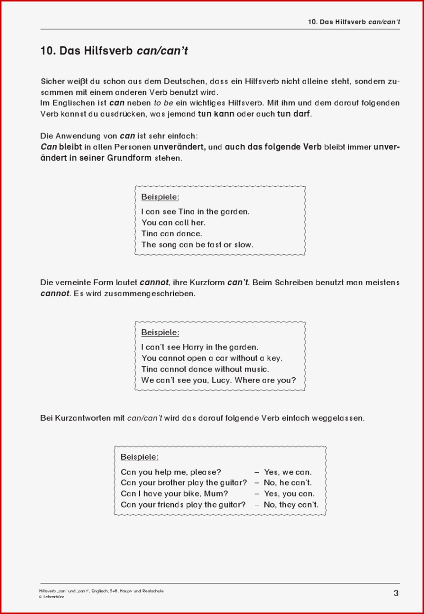 Sekundarstufe I Unterrichtsmaterial Englisch Grammatik