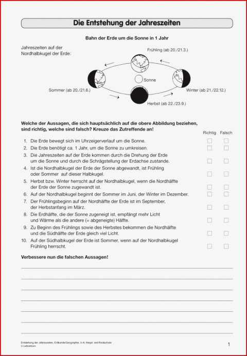 Entstehung Der Jahreszeiten Arbeitsblatt Pdf 9 Original Entstehung Der Jahreszeiten Grundschule Arbeitsblätter Nur