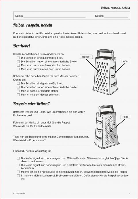 Sekundarstufe I Unterrichtsmaterial Hauswirtschaft