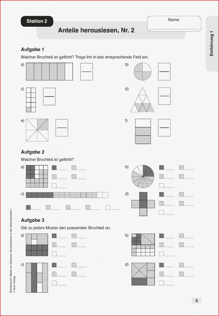 Sekundarstufe I Unterrichtsmaterial Mathematik Bruchrechnen