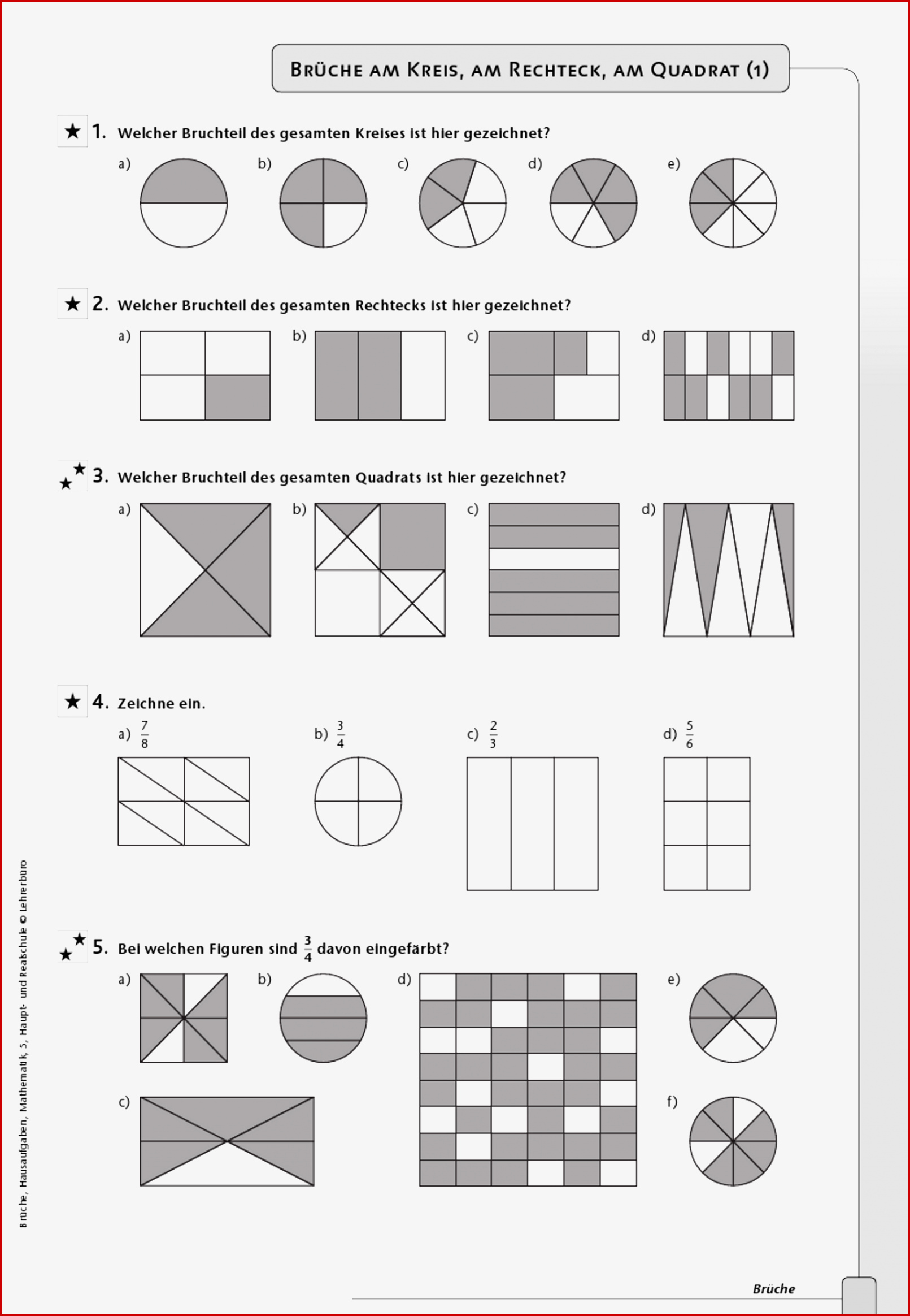 Sekundarstufe I Unterrichtsmaterial Mathematik Bruchrechnen