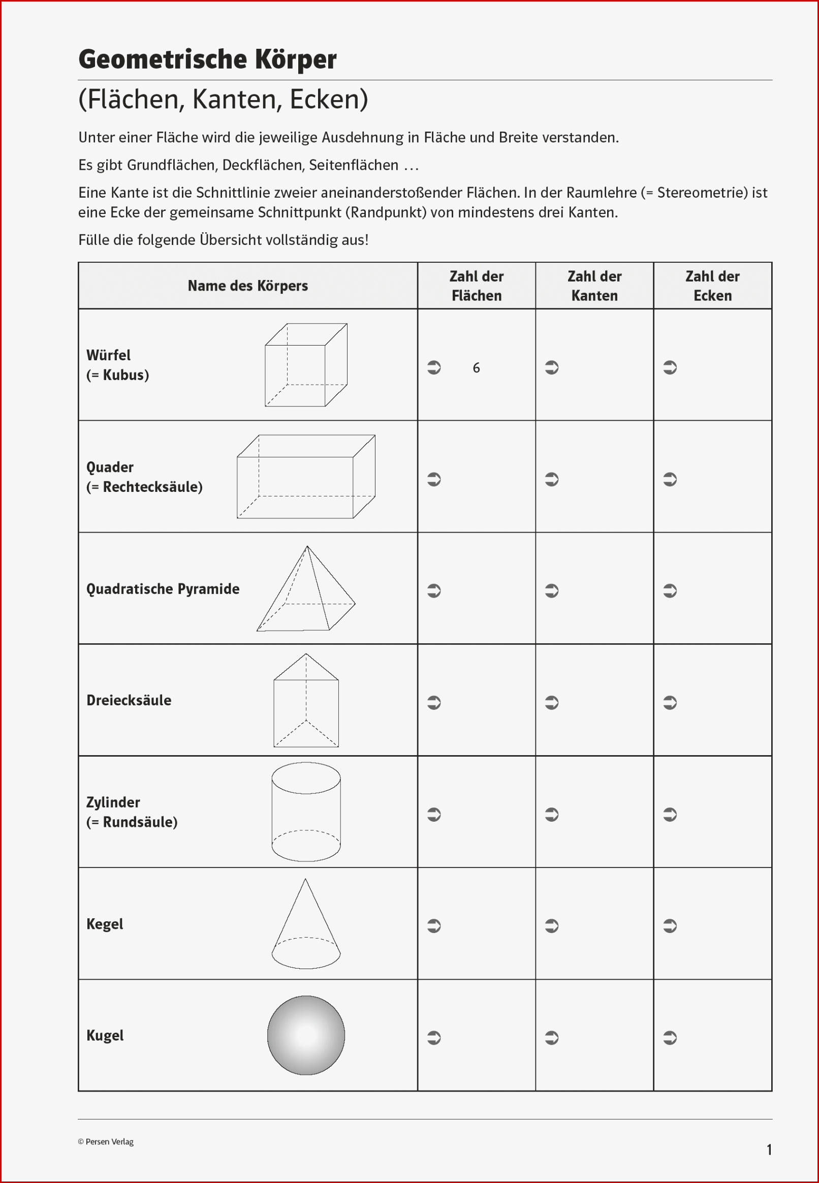 Sekundarstufe I Unterrichtsmaterial Mathematik Geometrie