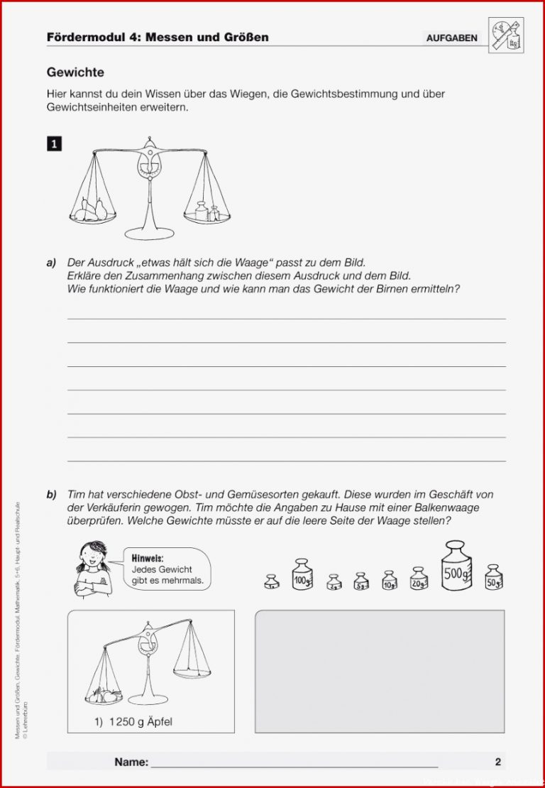 Sekundarstufe I Unterrichtsmaterial Mathematik Größen und Maße