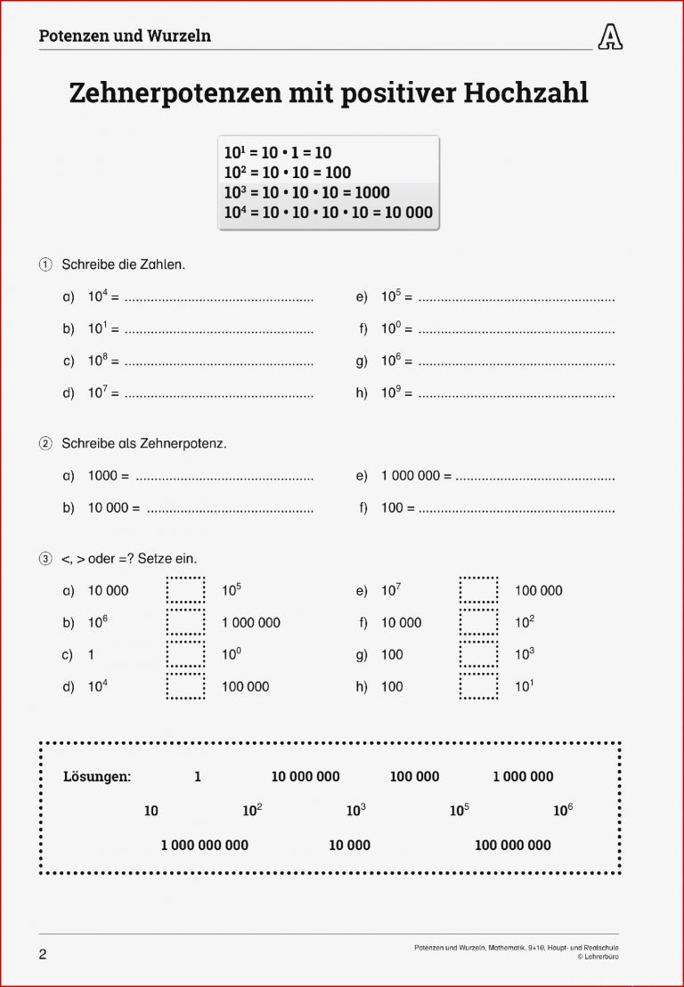 Kostenlose Sekundarstufe I Unterrichtsmaterial Mathematik Potenzen Sekundarstufe I Unterrichtsmaterial Mathematik Potenzen
