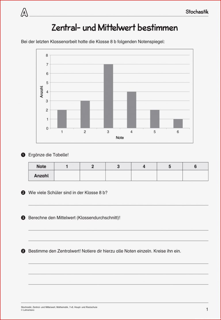 Sekundarstufe I Unterrichtsmaterial Mathematik Stochastik