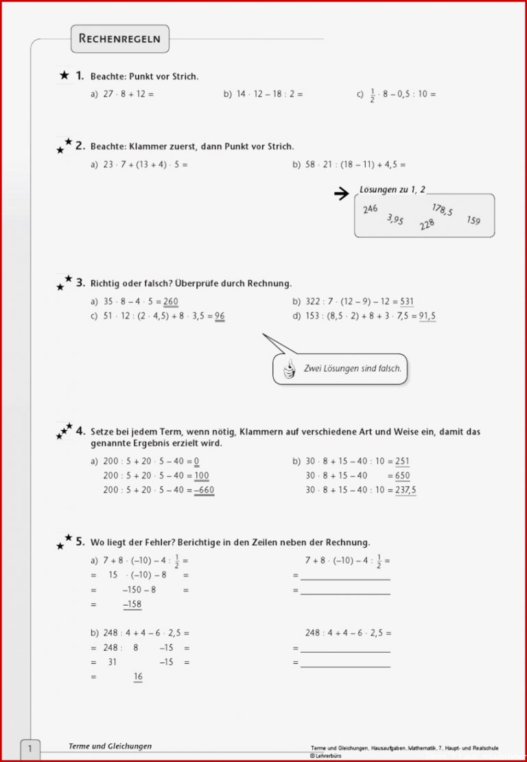 Sekundarstufe I Unterrichtsmaterial Mathematik Terme und