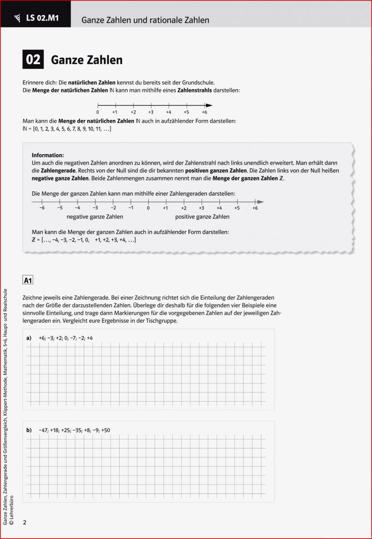 Sekundarstufe I Unterrichtsmaterial Mathematik Zahlen und