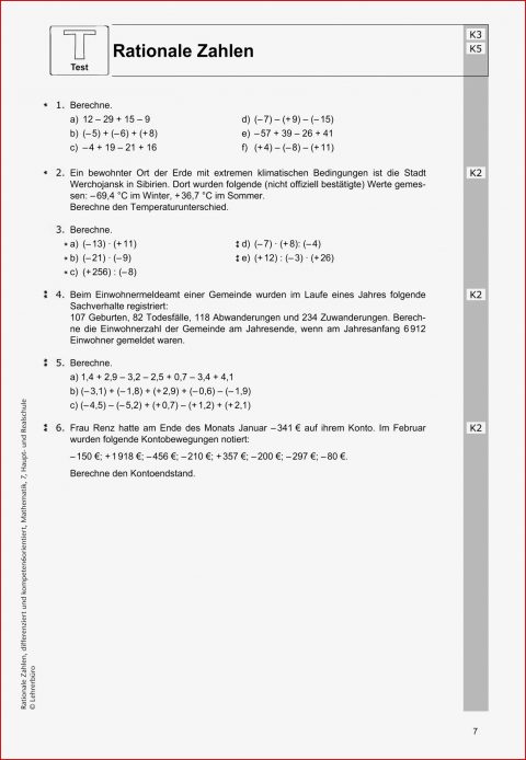 Sekundarstufe I Unterrichtsmaterial Mathematik Zahlen Und
