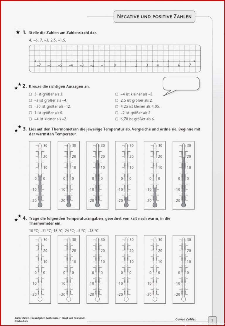 Sekundarstufe I Unterrichtsmaterial Mathematik Zahlen und