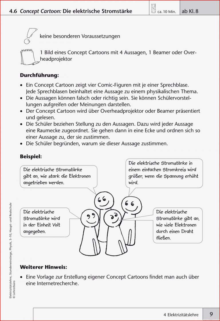 Sekundarstufe I Unterrichtsmaterial Physik Elektrizitätslehre