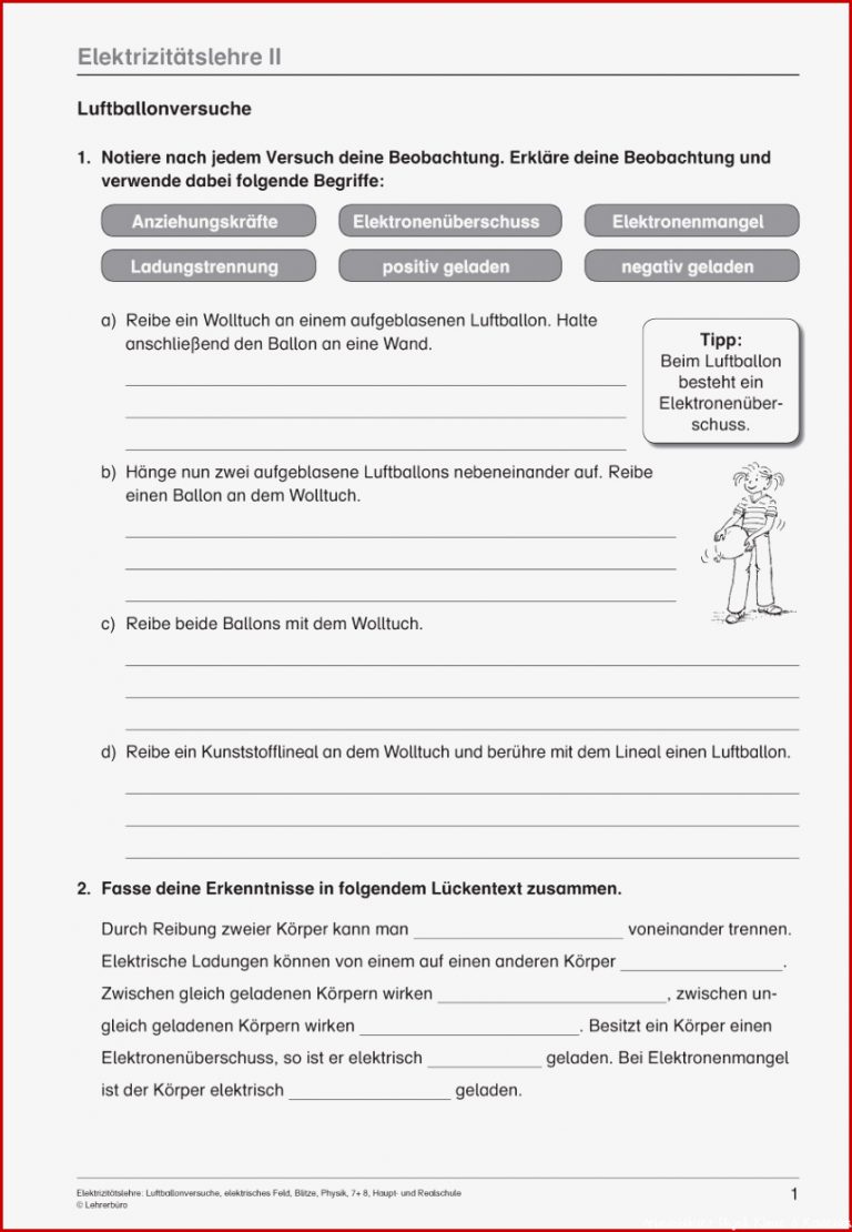 Sekundarstufe I Unterrichtsmaterial Physik Elektrizitätslehre