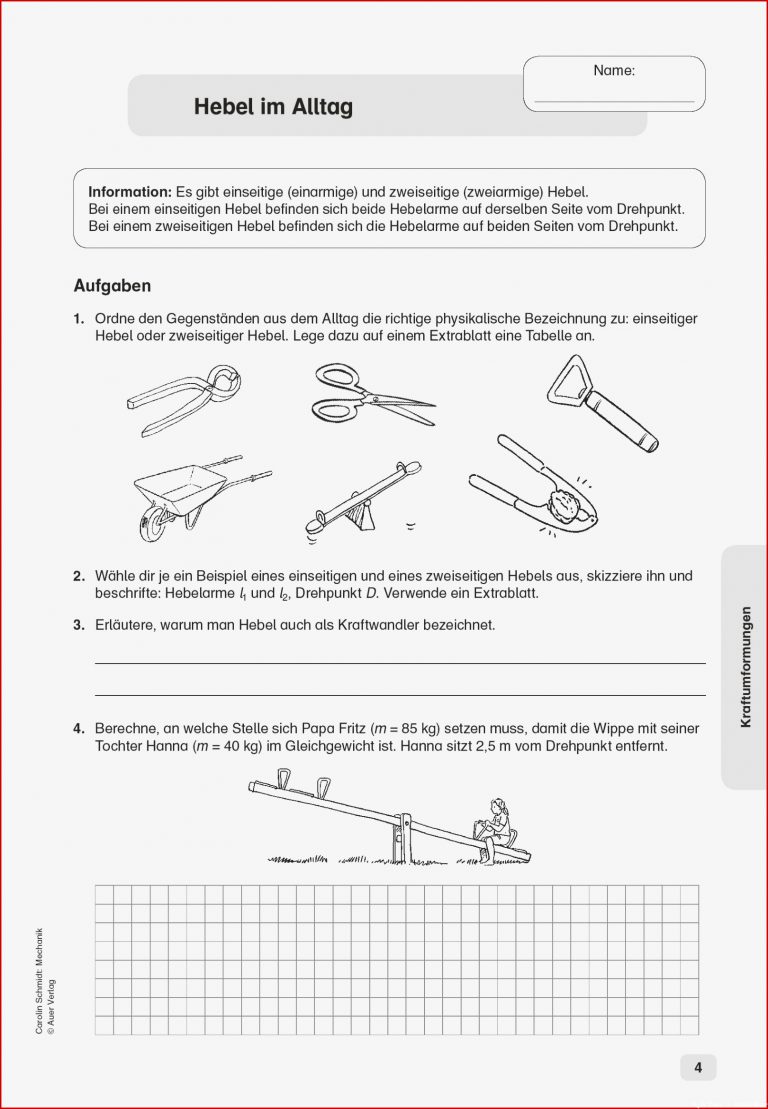 Sekundarstufe I Unterrichtsmaterial Physik Mechanik