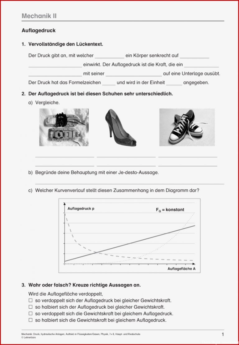 Sekundarstufe I Unterrichtsmaterial Physik Mechanik