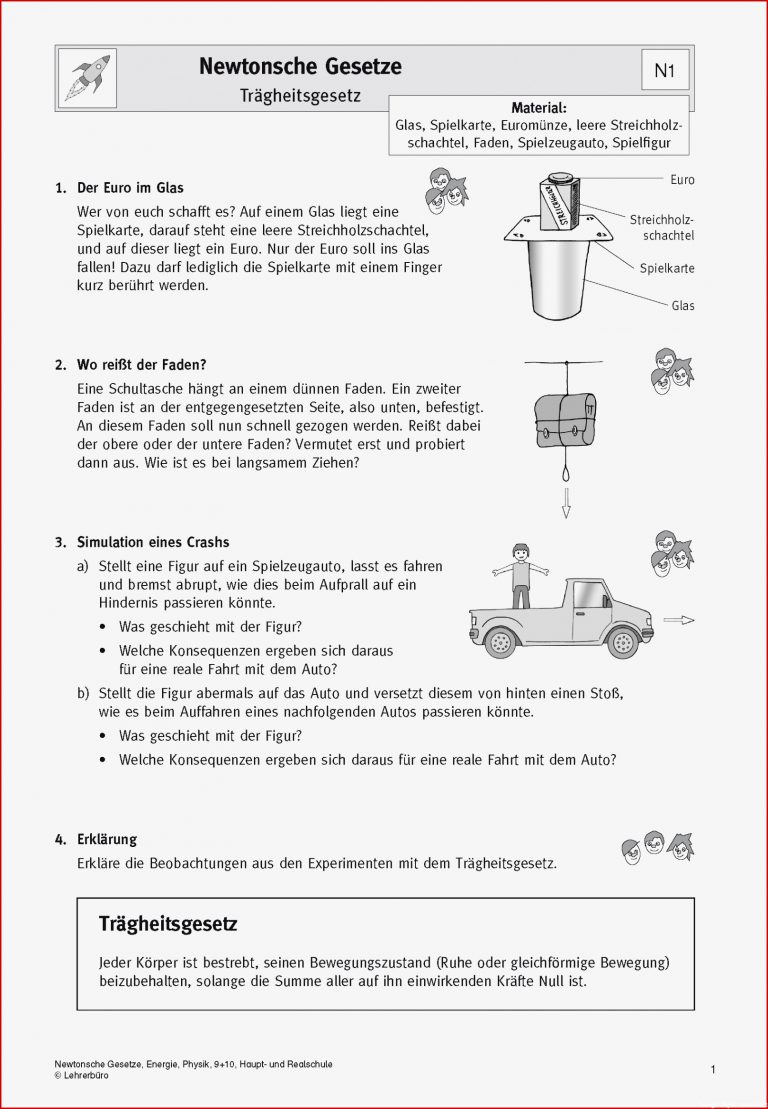 Sekundarstufe I Unterrichtsmaterial Physik Mechanik