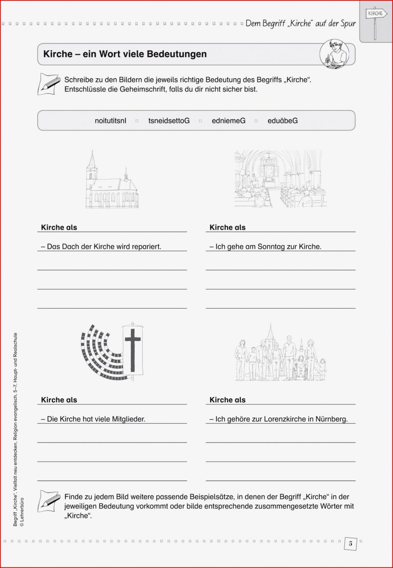 Sekundarstufe I Unterrichtsmaterial Religion Kirche und