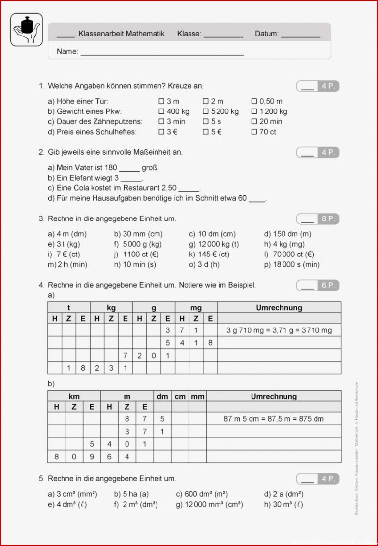 Sekundarstufe Unterrichtsmaterial Mathematik Lernstand messen und ...