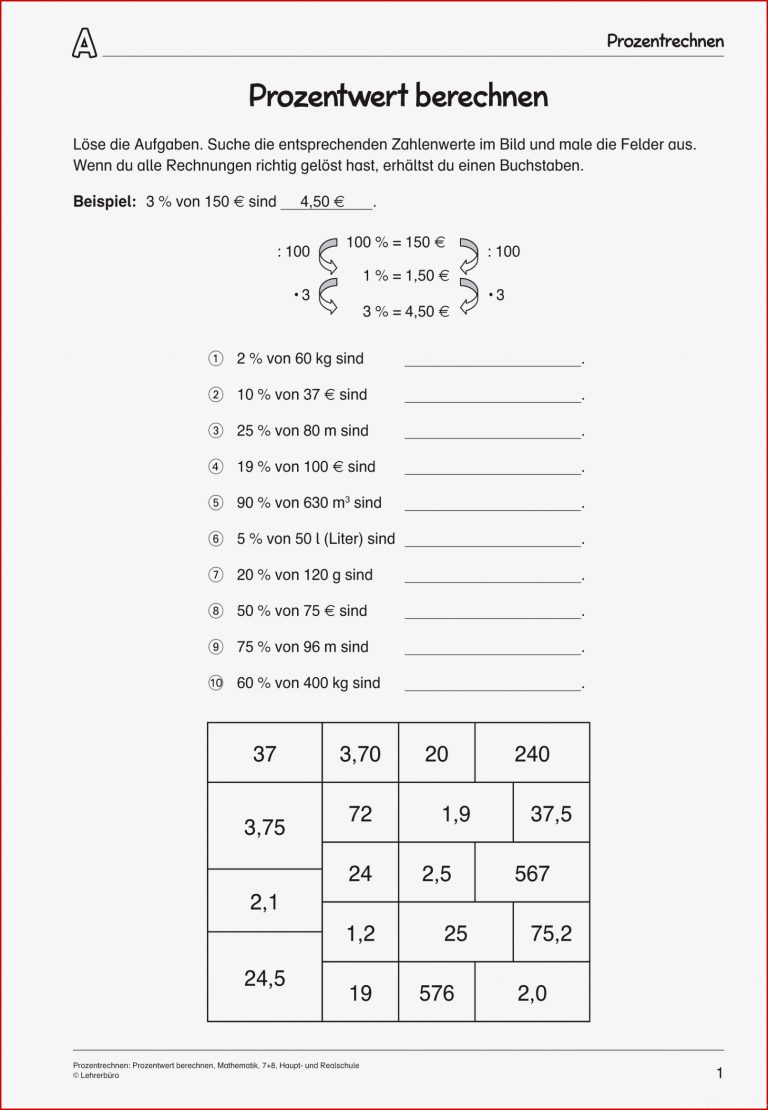 Sekundarstufe Unterrichtsmaterial Mathematik Prozent- Und Zinsrechnung