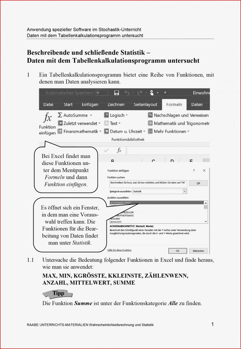 Sekundarstufe Unterrichtsmaterial Mathematik Stochastik