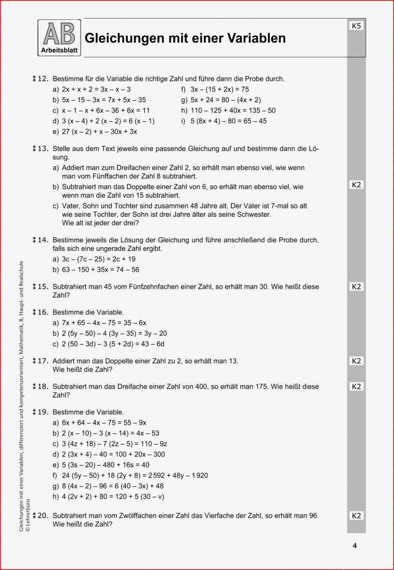 Sekundarstufe Unterrichtsmaterial Mathematik Terme Und