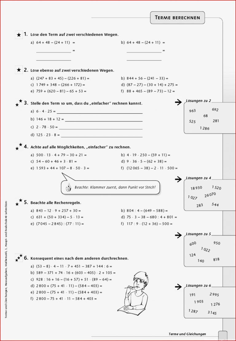 Sekundarstufe Unterrichtsmaterial Mathematik Terme Und