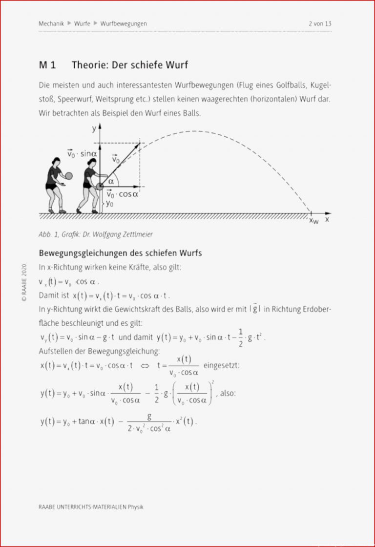 Sekundarstufe Unterrichtsmaterial Physik Mechanik