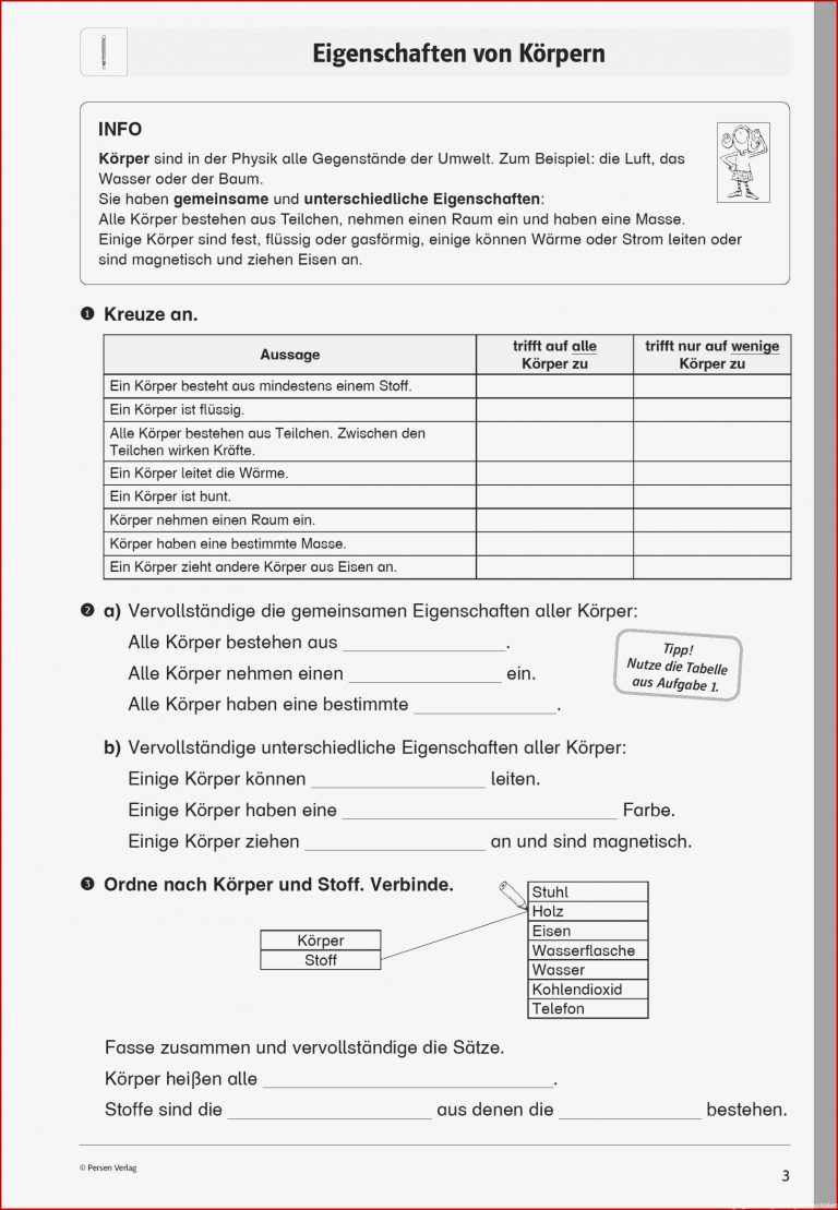 Sekundarstufe Unterrichtsmaterial Physik Mechanik Volumen