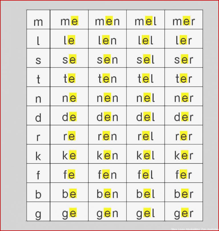 Silbenteppich Silben Lesen Arbeitsblätter Zum Ausdrucken