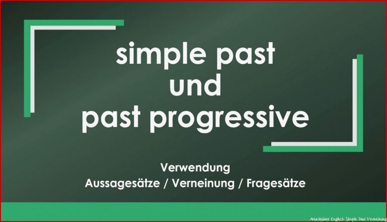 Simple Past Oder Past Progressive