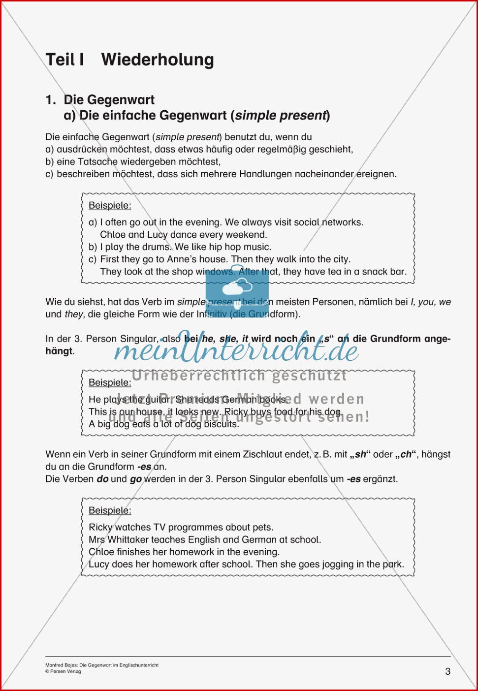 Simple Present Englisch Arbeitsblätter Klasse 5 Zum